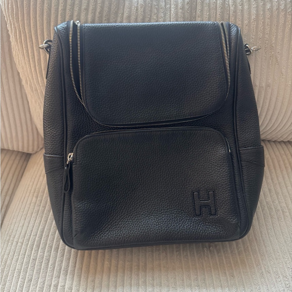 Black Leather Backpack